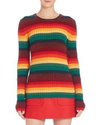 Maglione di lana a righe orizzontali rosso