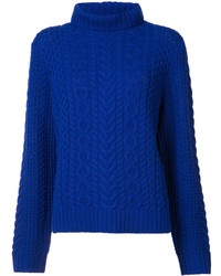 Maglione di lana blu di Zac Posen