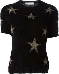 Maglione di lana con stelle nero