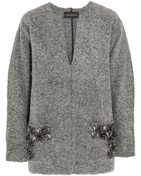 Maglione di lana decorato grigio