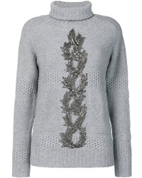 Maglione di lana decorato grigio di Jo No Fui