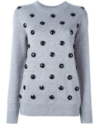 Maglione di lana decorato grigio di Marc Jacobs