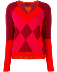 Maglione di lana geometrico rosso di Twin-Set