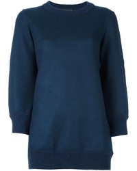 Maglione di lana lavorato a maglia blu scuro di Dsquared2