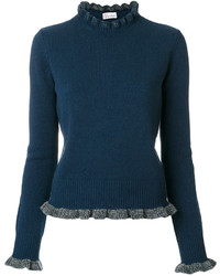 Maglione di lana lavorato a maglia blu scuro di RED Valentino