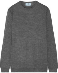 Maglione di lana lavorato a maglia grigio scuro