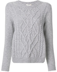 Maglione di lana lavorato a maglia grigio di Semi-Couture