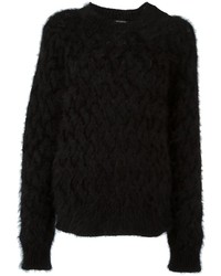 Maglione di lana lavorato a maglia nero di Balmain