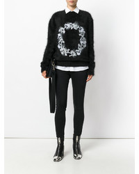 Maglione di lana ricamato nero di Givenchy