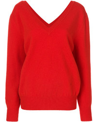 Maglione di lana rosso di Victoria Beckham