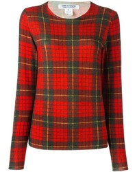 Maglione di lana scozzese rosso di Comme des Garcons