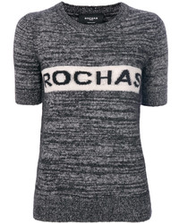 Maglione di lana stampato grigio scuro di Rochas