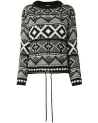 Maglione di lana stampato grigio di Twin-Set