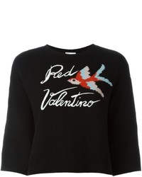 Maglione di lana stampato nero di RED Valentino