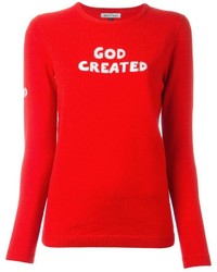 Maglione di lana stampato rosso di Bella Freud