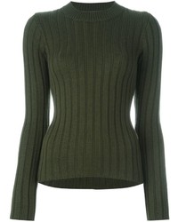 Maglione di lana verde scuro di MM6 MAISON MARGIELA