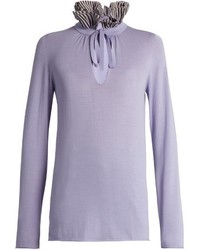 Maglione di lana viola chiaro