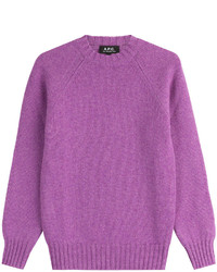 Maglione di lana viola melanzana