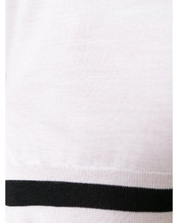 Maglione di seta a righe orizzontali bianco di Eleventy
