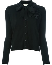 Maglione di seta decorato nero