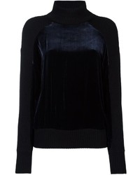 Maglione di velluto blu scuro di DKNY