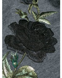 Maglione girocollo a fiori grigio di Alexander McQueen