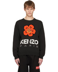 Maglione girocollo a fiori nero di Kenzo