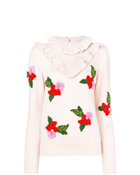 Maglione girocollo a fiori rosa di Vivetta