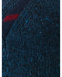 Maglione girocollo a quadri blu scuro di Burberry
