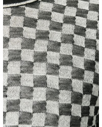 Maglione girocollo a quadri nero e bianco di Lanvin