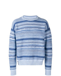 Maglione girocollo a righe orizzontali azzurro di Napa By Martine Rose