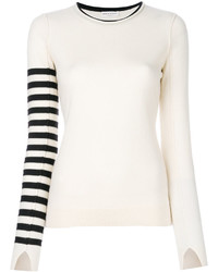 Maglione girocollo a righe orizzontali bianco e nero di Sonia Rykiel