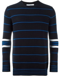 Maglione girocollo a righe orizzontali blu scuro di Givenchy