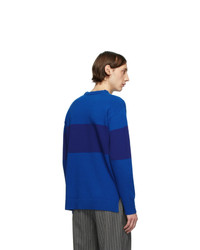 Maglione girocollo a righe orizzontali blu di Loewe