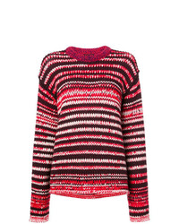 Maglione girocollo a righe orizzontali bordeaux di Calvin Klein 205W39nyc