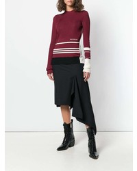 Maglione girocollo a righe orizzontali bordeaux di Calvin Klein 205W39nyc