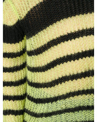 Maglione girocollo a righe orizzontali giallo di McQ