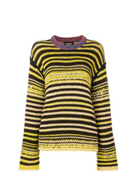 Maglione girocollo a righe orizzontali giallo di Calvin Klein 205W39nyc