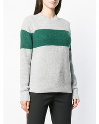Maglione girocollo a righe orizzontali grigio di Calvin Klein