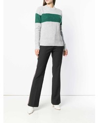 Maglione girocollo a righe orizzontali grigio di Calvin Klein