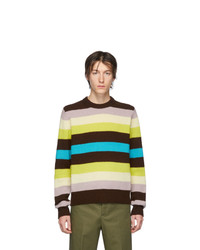 Maglione girocollo a righe orizzontali multicolore di Acne Studios