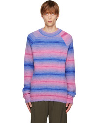 Maglione girocollo a righe orizzontali multicolore di AGR