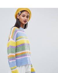 Maglione girocollo a righe orizzontali multicolore di Asos Tall
