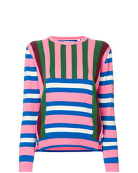 Maglione girocollo a righe orizzontali multicolore di Chinti & Parker