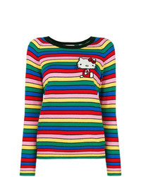 Maglione girocollo a righe orizzontali multicolore di Chinti & Parker