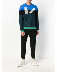 Maglione girocollo a righe orizzontali multicolore di Kenzo