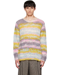 Maglione girocollo a righe orizzontali multicolore di GAUCHERE