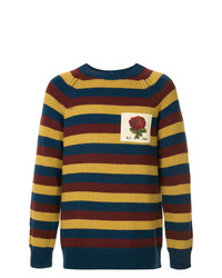 Maglione girocollo a righe orizzontali multicolore di Kent & Curwen