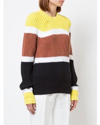 Maglione girocollo a righe orizzontali multicolore di Derek Lam