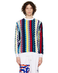 Maglione girocollo a righe orizzontali multicolore di Missoni